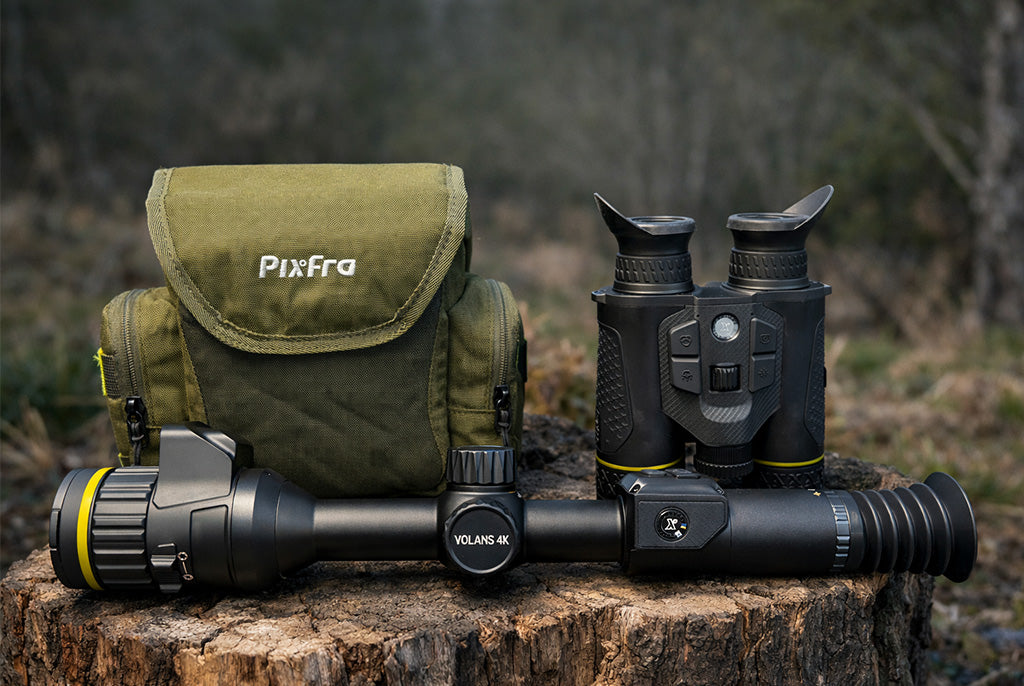Pixfra Draco D225-4K Multispectral Binos + Pixfra Volans LRF Day & Night Bundle